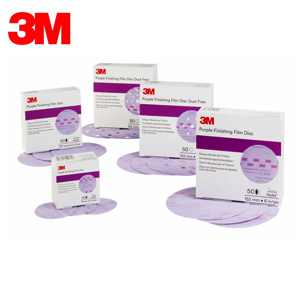 3M - Hookit Purple Finishing Film Abrasive Disc 260L - 3 Inch - 50 Per Box