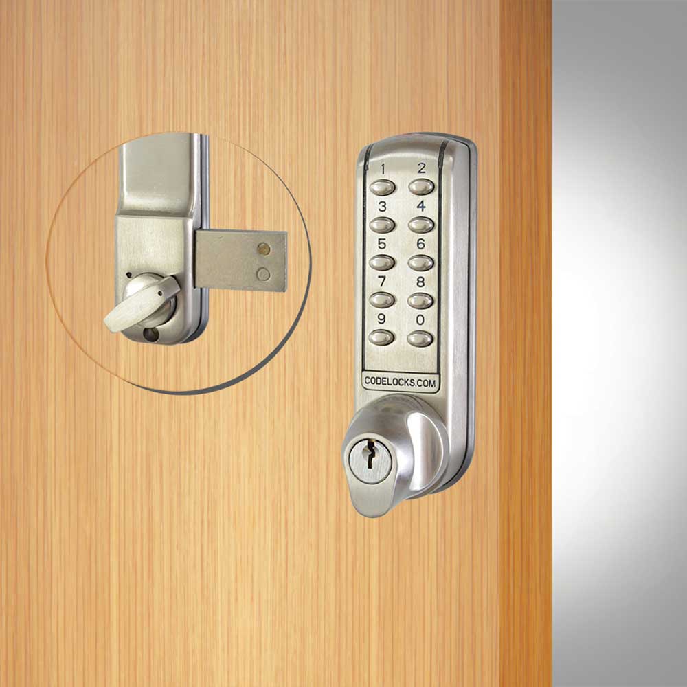 Steel Code Locks Codelocks CL2200 Electronic Brushed Steel Surface Deadbolt with Dual B