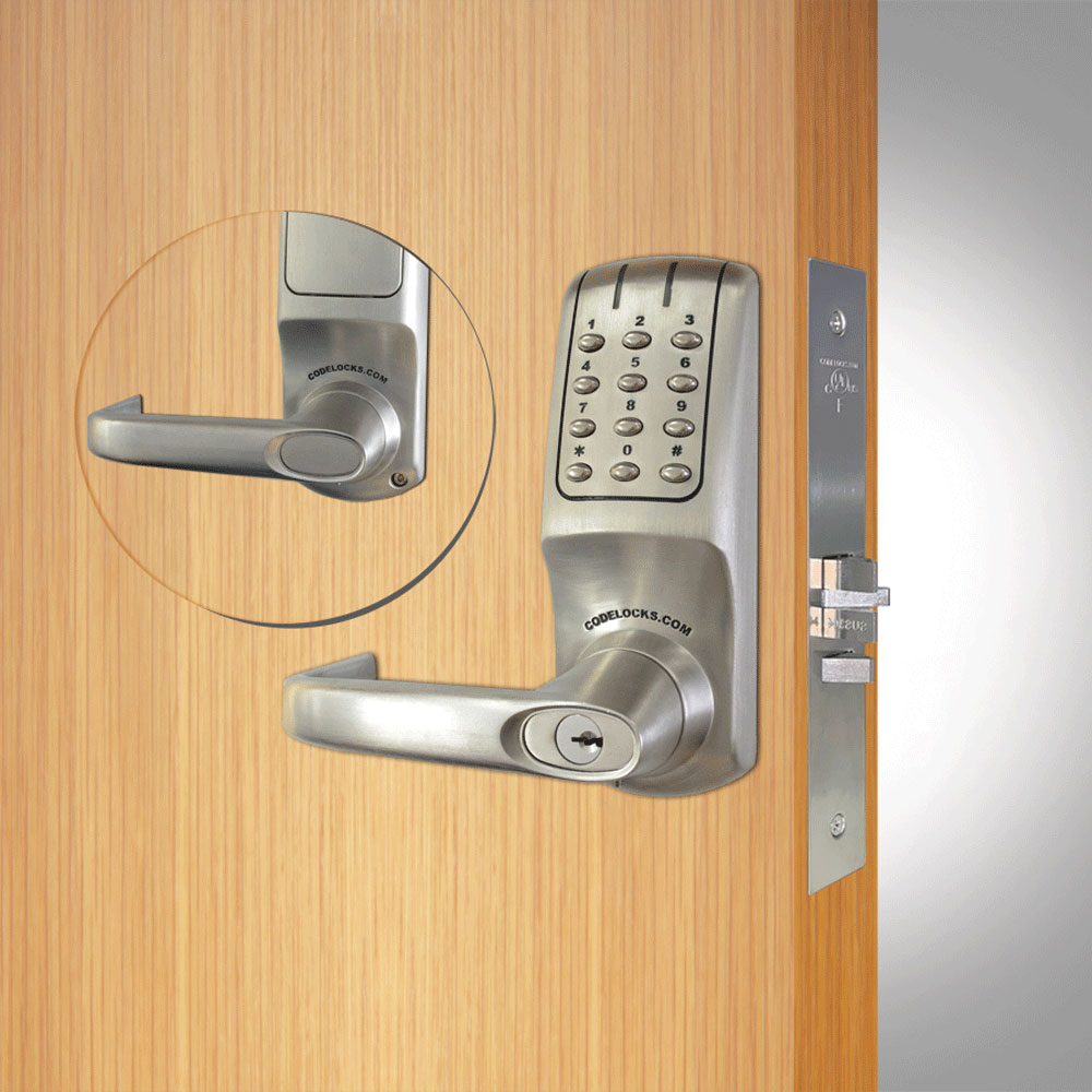Steel Code Locks Codelocks CL5210 Electronic, Heavy Duty, Grade 2, Brushed Steel, Optio ...