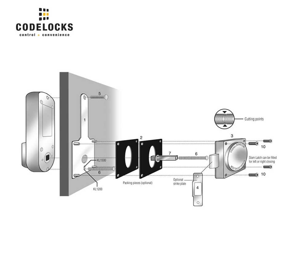 Code Locs Codelocks KL1200 Electronic, Heavy Duty, Silver KitLock with Optional ...