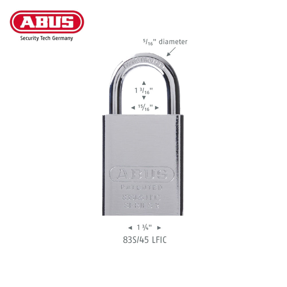 ABUS - 83S/45 - LFIC Hardened Steel Padlock 83 LFIC Padlock
