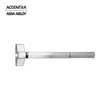 ACCENTRA - 7100F - Rim Exit Panic Bar Device - Wide Stile Pushpad - 36 Fire-rated - Less Dogging - Grade 1 - 630 (Satin Stainless Steel Finish)