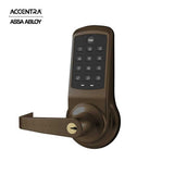 ACCENTRA - NexTouch - Commercial Electronic Keypad Cylindrical Lock with Augusta Lever and Capacitive Touchscreen Schlage 'C' Keyway - 2-3/4 Backset - Grade 1 - 613E (Dark Oxidized Satin Bronze) (Discontinued)