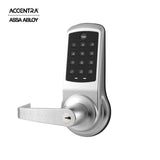 ACCENTRA - NexTouch - Commercial Electronic Pushbutton Keypad Cylindrical Locks with Augusta Lever and 2-3/4 Backset - Schlage C Keyway - Grade 1 - 626 (Satin Chrome)