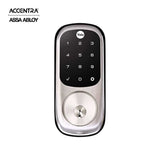 ACCENTRA - Assurance Electronic Deadbolt Touchscreen Lock with Single Cylinder and 2-3/8 Backset - Grade 2 - 619 (Satin Nickel Plated Clear Coated)