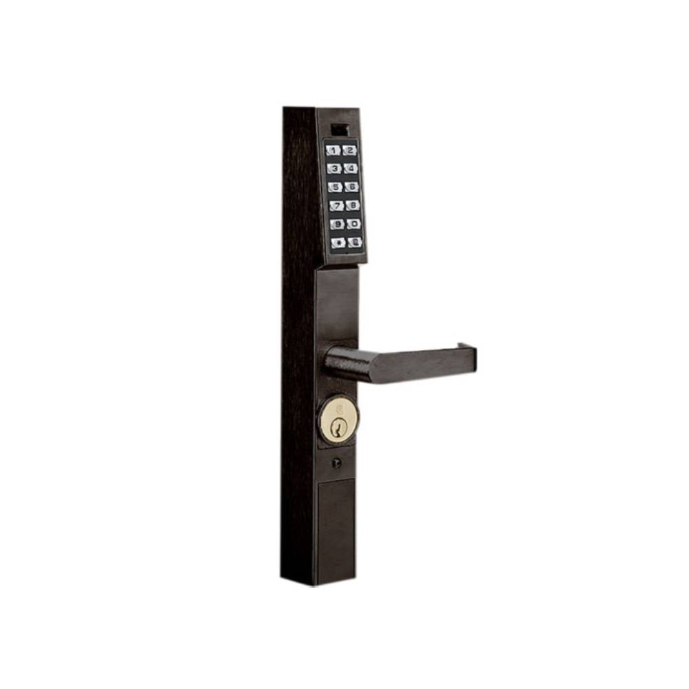 Trilogy Rim Keypad Alarm Lock - DL1200-10B1 - Trilogy Narrow Stile Keypad Lever Lock - Gr