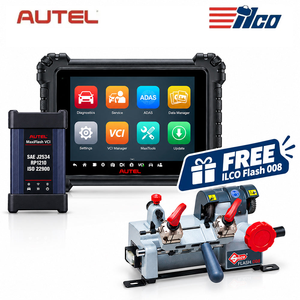 Autel MaxiSys MS909 Diagnostic Tablet with Maxiflash VCI and FREE ILCO Flash 008 Mechanical Key Cutting Machine