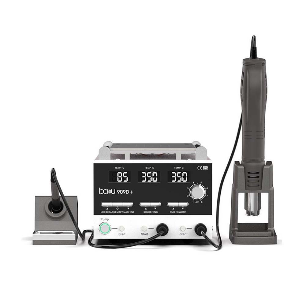 BAKU 909D+ 3-in-1 Soldering Station - Heat Gun, Soldering Iron and