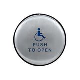 BEA - 10EMR61 - Panther Family 6 Inch Round Push Plate - Assembly with Blue Handicap Logo (Push to Open) & Text - Slim Profile