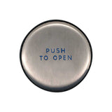 BEA - 10EMR61 - Panther Family 6 Inch Round Push Plate - Assembly with Blue Handicap Logo (Push to Open) & Text - Slim Profile