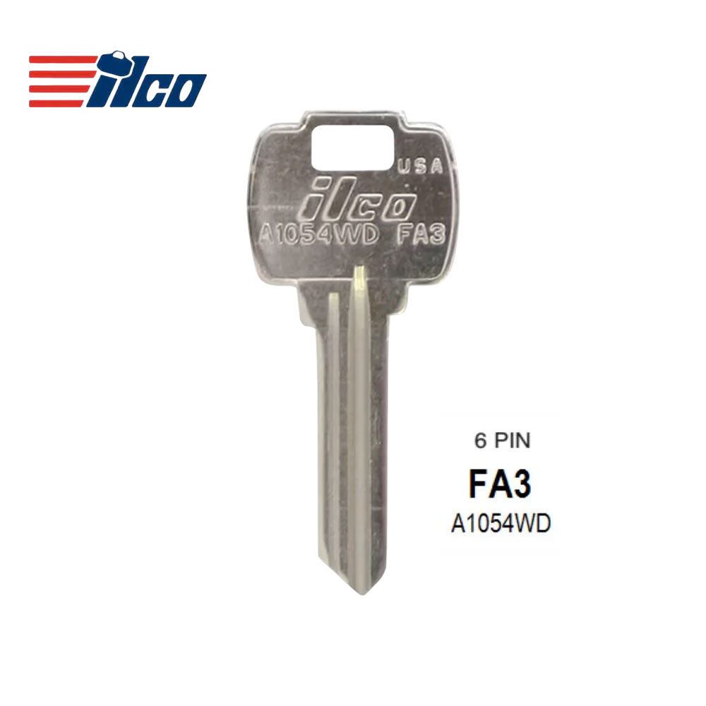 ILCO A1054WD-FA3 6-Pin Falcon Key Blank