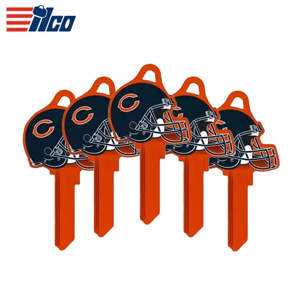 ILCO - NFL-KW1 TeamKeys - Helmet Edition Key Blank - Chicago Bears (5 Pack)