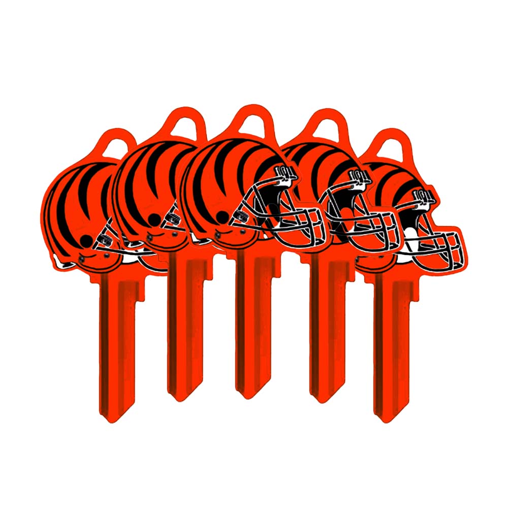 ILCO - NFL-KW1 TeamKeys - Helmet Edition Key Blank - Cincinnati Bengals (5 Pack)