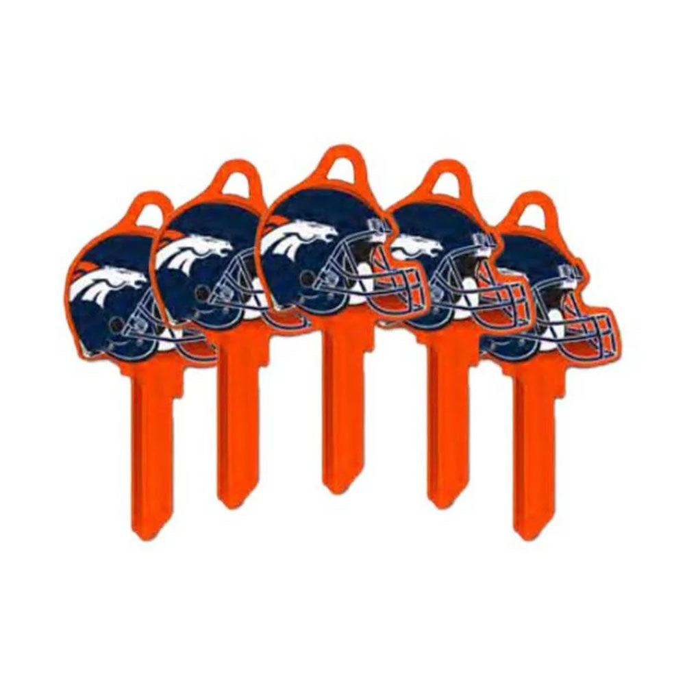ILCO - NFL-KW1 TeamKeys - Helmet Edition Key Blank - Denver Broncos - Pack of 5
