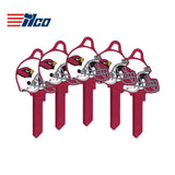 ILCO - NFL-KW1 TeamKeys - Helmet Edition Key Blank - Arizona Cardinals - Pack of 5