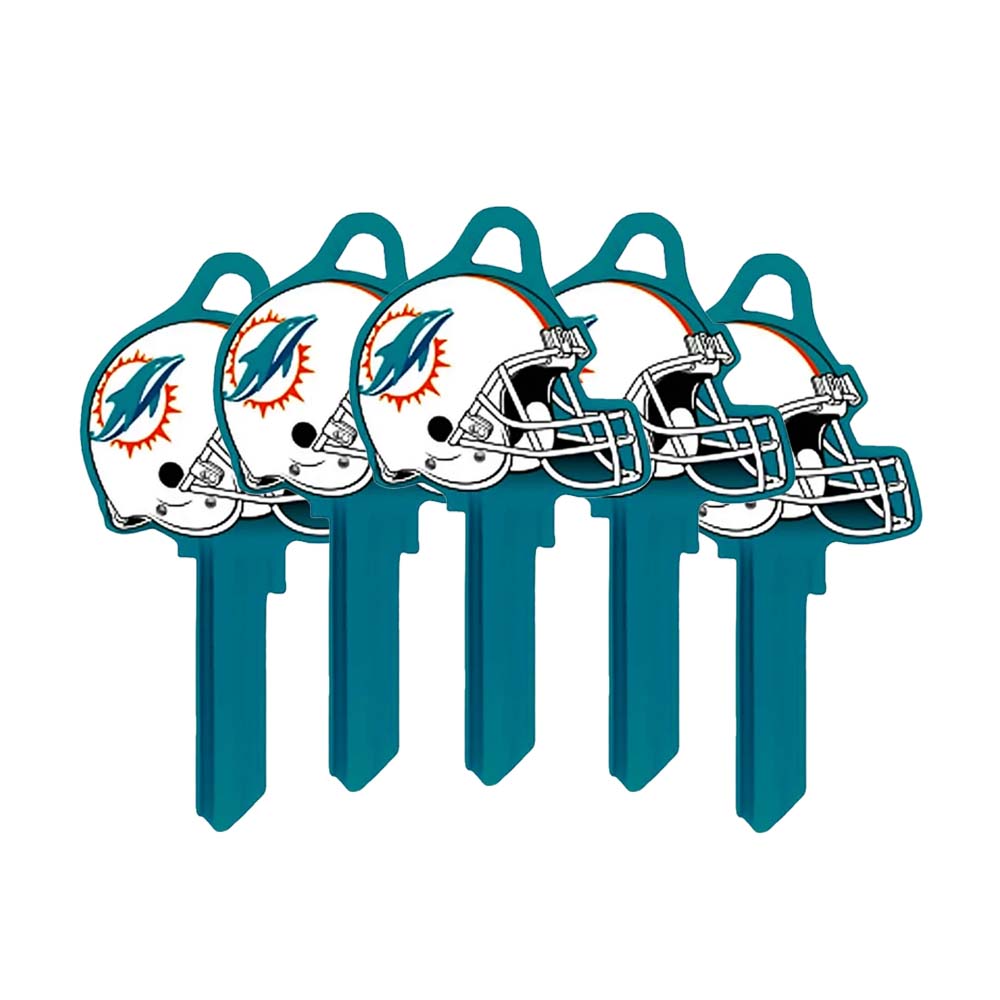 ILCO - NFL-SC1 TeamKeys - Helmet Edition Key Blank - Miami Dolphins (5 Pack)
