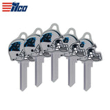 ILCO - NFL-KW1 TeamKeys - Helmet Edition Key Blank - Carolina Panthers (5 Pack)