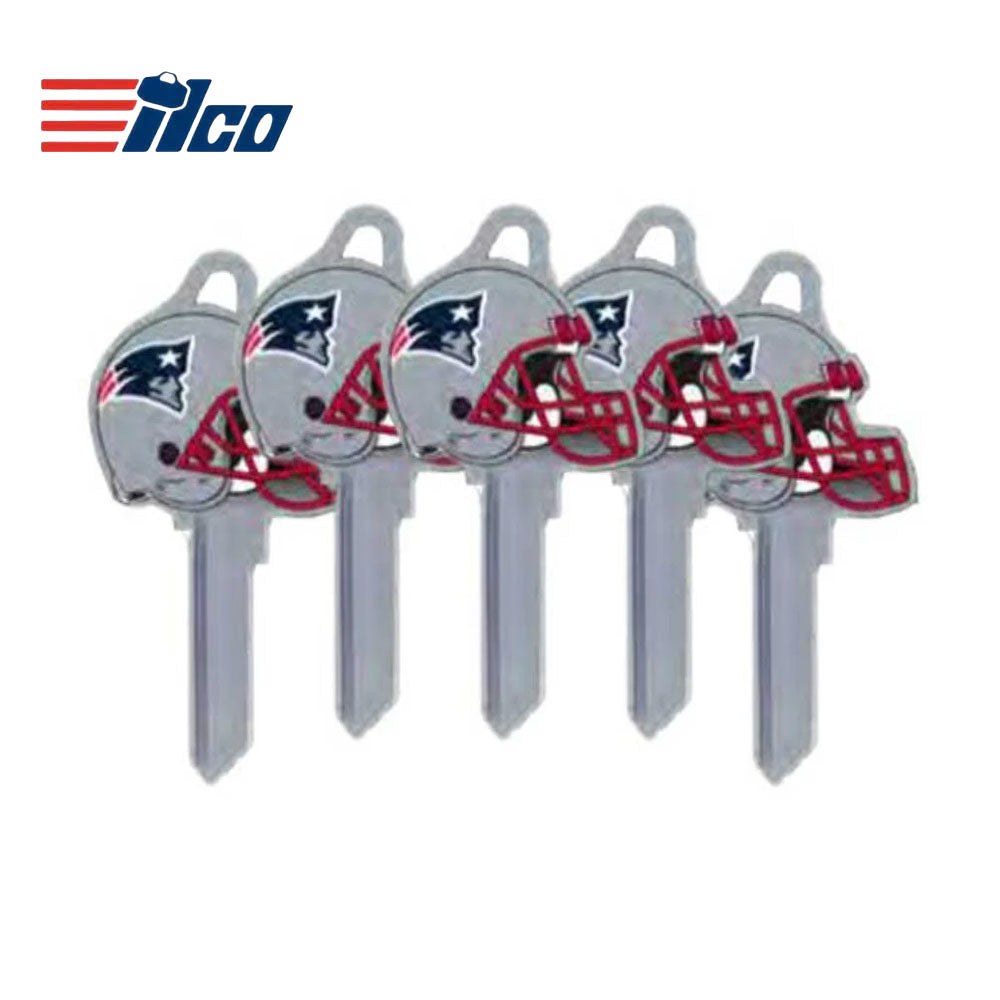 ILCO - NFL-KW1 TeamKeys - Helmet Edition Key Blank - New England Patriots - Pack of 5