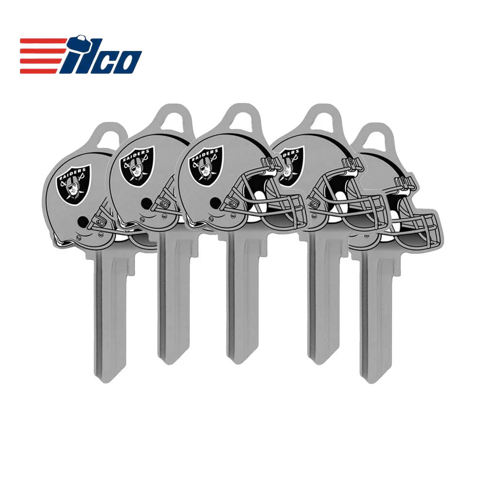 ILCO - NFL-KW1 TeamKeys - Helmet Edition Key Blank - Las Vegas Raiders (5 Pack)