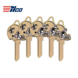 ILCO - NFL-KW1 TeamKeys - Helmet Edition Key Blank - New Orleans Saints - Pack of 5