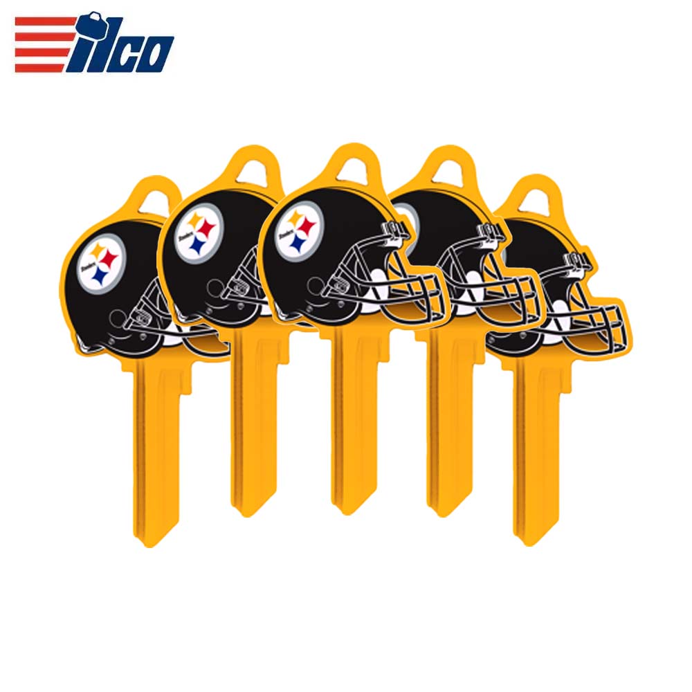 ILCO - NFL-KW1 TeamKeys - Helmet Edition Key Blank - Pittsburgh Steelers (5 Pack)