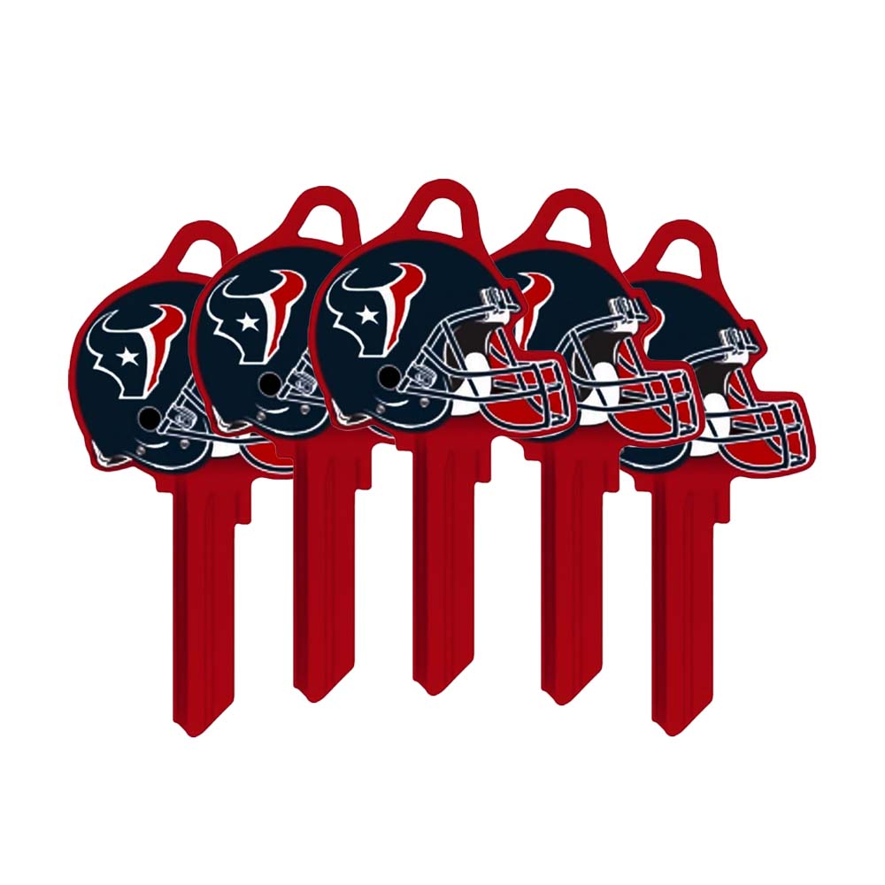 ILCO - NFL-KW1 TeamKeys - Helmet Edition Key Blank - Houston Texans (5 Pack)