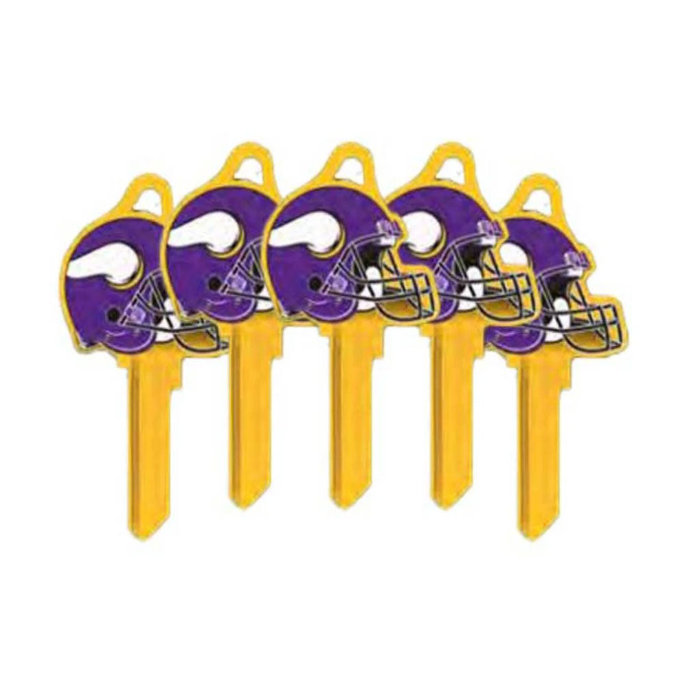 ILCO - NFL-KW1 TeamKeys - Helmet Edition Key Blank - Minnesota Vikings - Pack of 5