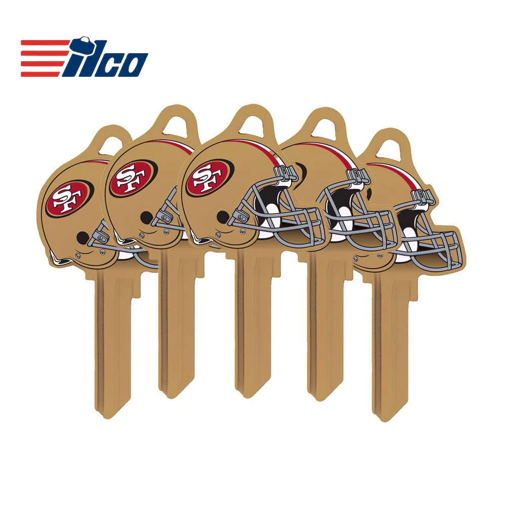ILCO - NFL-SC1 TeamKeys - Helmet Edition Key Blank - San Francisco 49ers (5 Pack)