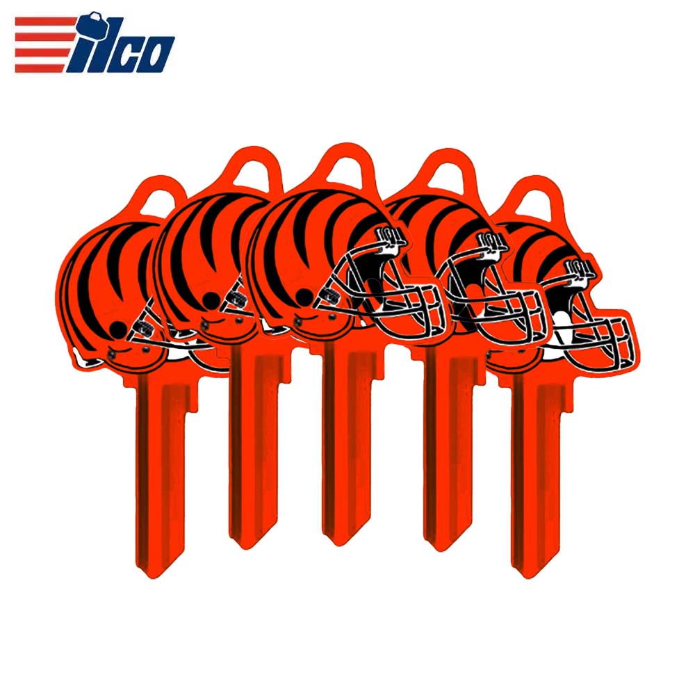 ILCO - NFL-SC1 TeamKeys - Helmet Edition Key Blank - Cincinnati Bengals (5 Pack)