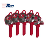 ILCO - NFL-SC1 TeamKeys - Helmet Edition Key Blank - Tampa Bay Buccaneers - Pack of 5