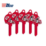 ILCO - NFL-SC1 TeamKeys - Helmet Edition Key Blank - Kansas City Chiefs - Pack of 5