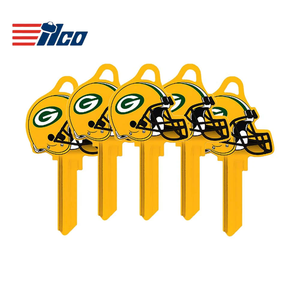 ILCO - NFL-SC1 TeamKeys - Helmet Edition Key Blank - Green Bay Packers - Pack of 5