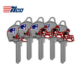 ILCO - NFL-SC1 TeamKeys - Helmet Edition Key Blank - New England Patriots (5 Pack)