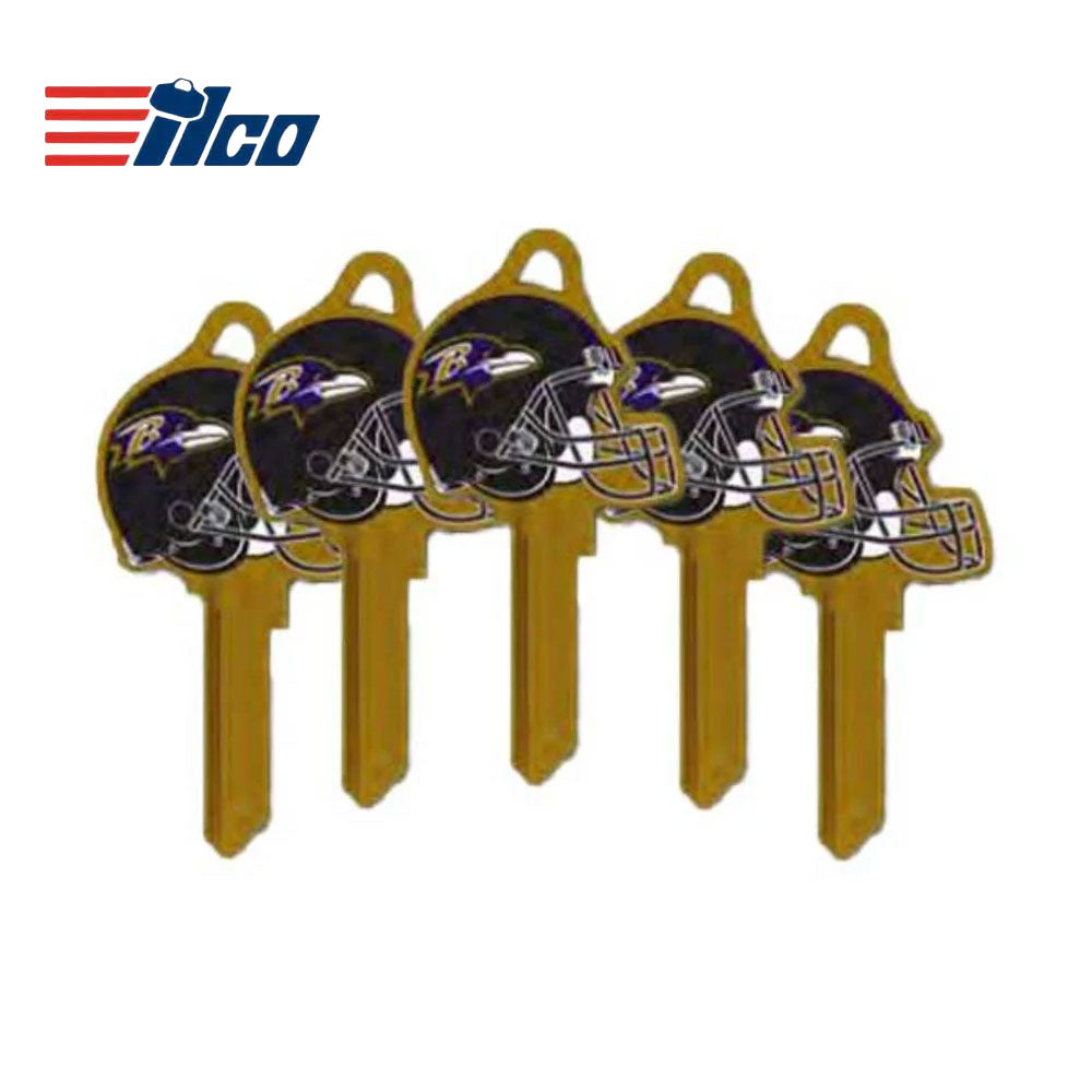 ILCO - NFL-SC1 TeamKeys - Helmet Edition Key Blank - Baltimore Ravens - Pack of 5