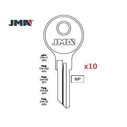 103AM Chicago Commercial & Residencial Key Blank - AP3 / CHI-8D (Packs of 10)