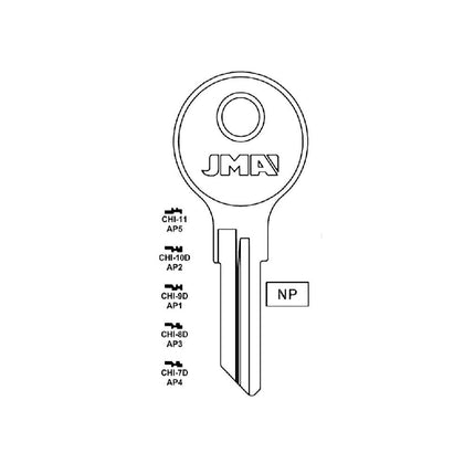 103AM Chicago Commercial & Residencial Key Blank - AP3 / CHI-8D