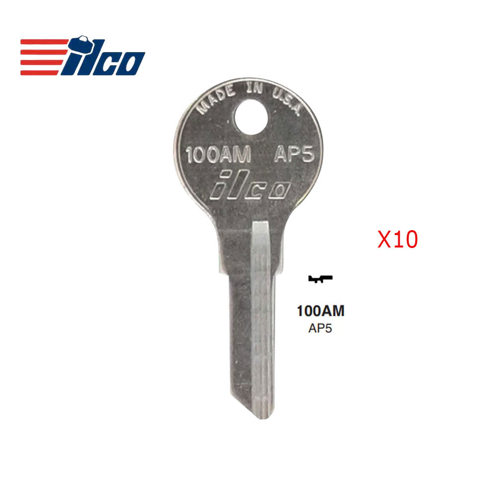 100AM Chicago Commercial & Residencial Key Blank - CHI-11 / AP5 (Packs of 10)