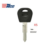 GM Key Blank - DAE-4D.P1 / DW05RAP (Packs of 5)