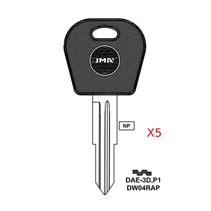 Chevrolet Daewoo Suzuki Key Blank - DW04RAP / DAE-3D.P1 (Packs of 5)