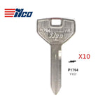 Chrysler Jeep Dodge Mitsubishi Key Blank - CHR-14E / Y157 (Packs of 10)