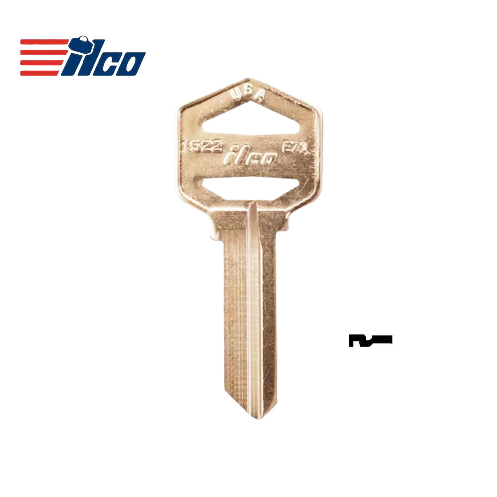 ILCO EZ1-BR Import Lockset Key Blank - Brass