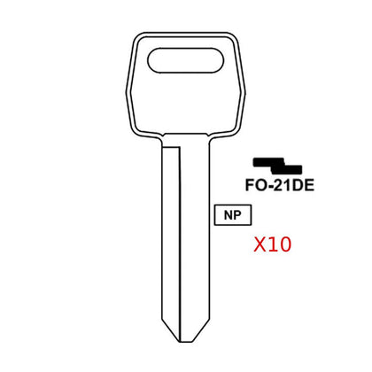 Ford Lincoln Mercury Key Blank - H51 / FO-21DE (Packs of 10)