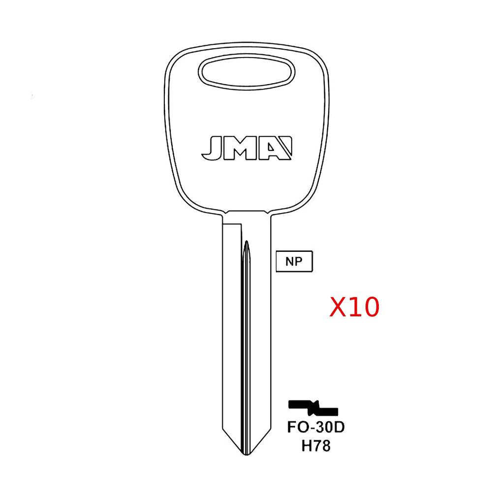 778 Key Ford Mercury Key Blank - H78 / FO-30D (Packs of 10) – Locksmith Keyless