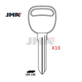 JMA GM-34E / GM B91 / P1111 Mechanical Key (Pack of 10)