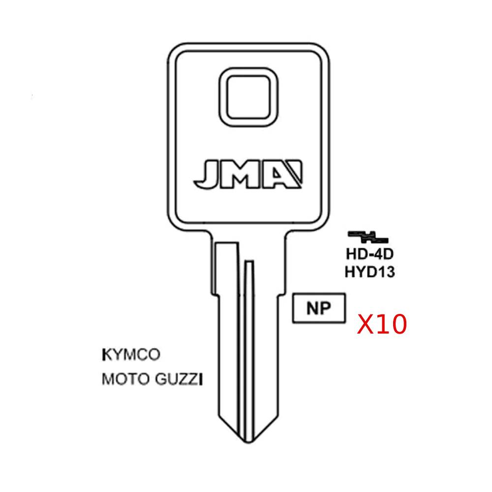 Harley Davidson Key Blank - HYD13 / HD-4D (Packs of 10)