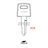 JMA HOND-4D / HD74 / HD63 / X84 Honda Motorcycle Key (Pack of 10)