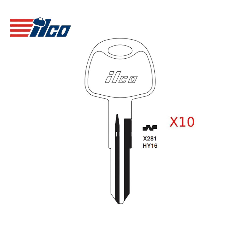 Hyundai Kia Key Blank - HY-12 / HY16 (Packs of 10)