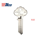 ILC-4DE / IN3 / IN36 / X1054K Ilco 5-Wafer Cabinet Key Brass (Packs of 10)