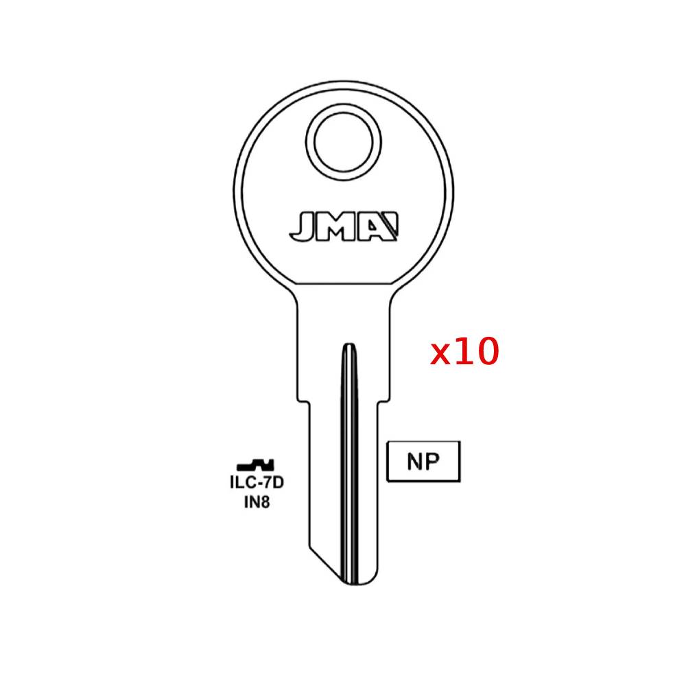 1054B Commercial & Residencial Key Blank - IN8 / ILC-7D (Packs of 10 ...