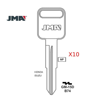 Isuzu Key Blank - B74 / GM-15D (Packs of 10)